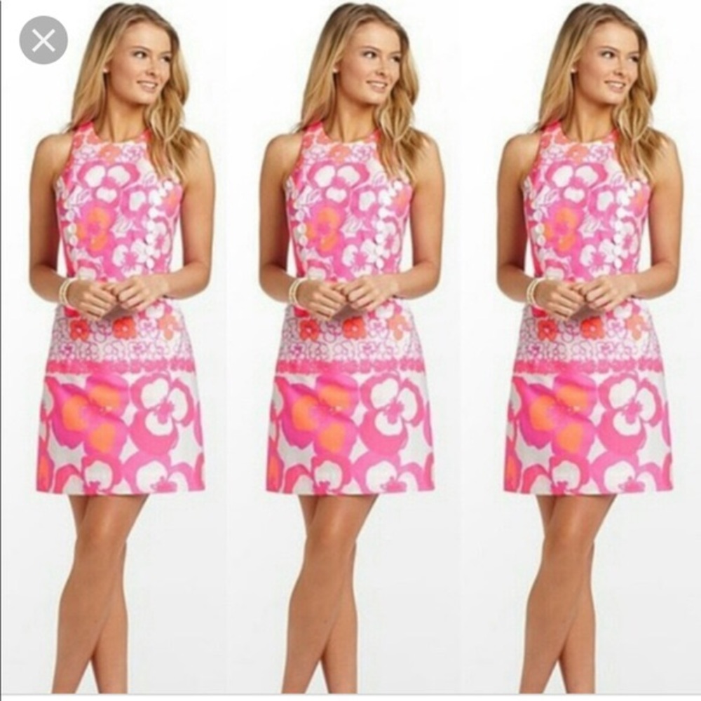 Lily Pulitzer Pearl Shift Pansy Dance Dress Neon